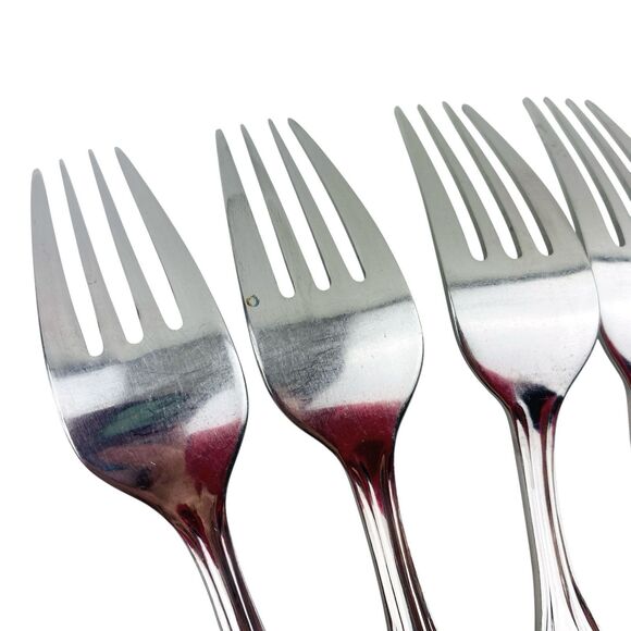 6 x Oneida Berkshire Dinner Forks Stainless 18/10 Glossy 8 1/8” Flatware Fork - Picture 10 of 11